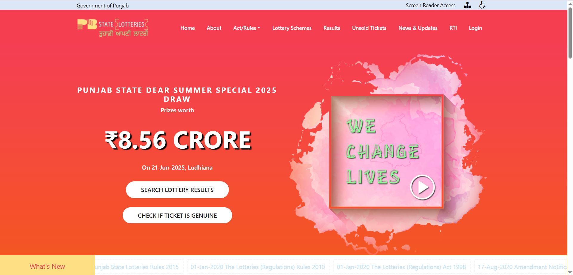 Punjab State Lotteries Portal ??